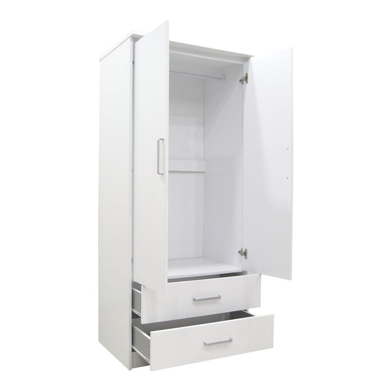 Dulap Olympus cu 2 usi si sertare, 81x57x183 cm - Alb