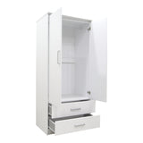 Dulap Olympus cu 2 usi si sertare, 81x57x183 cm - Alb