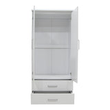 Dulap Olympus cu 2 usi si sertare, 81x57x183 cm - Alb