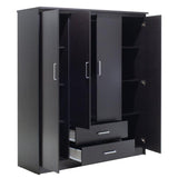 Dulap Olympus cu 4 usi si sertare 159x57x183 cm - Negru