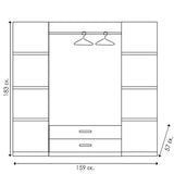 Dulap Olympus cu 4 usi si sertare 159x57x183 cm - Negru