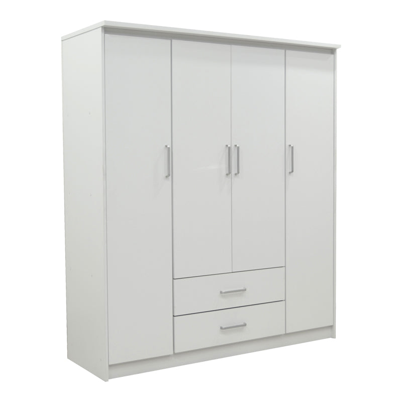 Dulap Olympus cu 4 usi si sertare, Alb - Stejar, 159x57x183 cm - Dulap Olympus cu 4 usi si sertare, Alb - Stejar, 159x57x183 cm