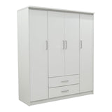 Dulap Olympus cu 4 usi si sertare, Alb - Stejar, 159x57x183 cm - Dulap Olympus cu 4 usi si sertare, Alb - Stejar, 159x57x183 cm