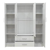 Dulap Olympus cu 4 usi si sertare, Alb - Stejar, 159x57x183 cm - Alb