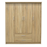Dulap Olympus cu 4 usi si sertare, Alb - Stejar, 159x57x183 cm - Stejar