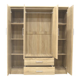 Dulap Olympus cu 4 usi si sertare, Alb - Stejar, 159x57x183 cm - Stejar
