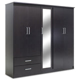 Dulap Olympus cu 5 usi si sertare cu oglinda, 198x57x183 cm - Dulap Olympus cu 5 usi si sertare cu oglinda, 198x57x183 cm - 123-000047