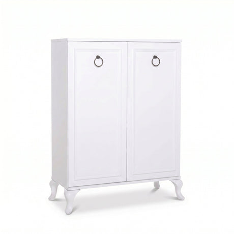 Dulap Pantofi SHC-1020-DD-1 Home Collection® Country, 2 usi Lake Alb, 5 rafturi, 80x108x34 cm