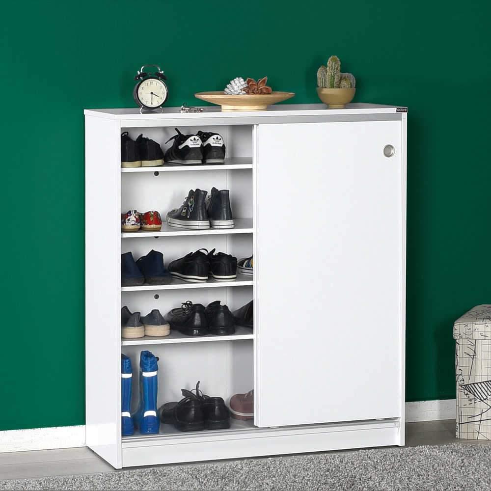 Dulap Pantofi ADR-322-BB-1 Home Collection® Diamond, 2 usi glisante, 5 rafturi, Alb - Natur, 91x105x37 cm - Alb | SKU: ADR-322-BB-1, ADR-322-SS-1
