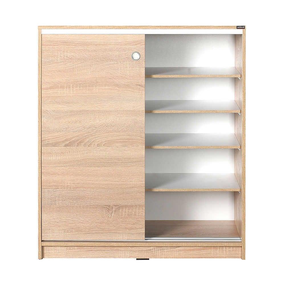 Dulap Pantofi ADR-322-BB-1 Home Collection® Diamond, 2 usi glisante, 5 rafturi, Alb - Natur, 91x105x37 cm - Natur | SKU: ADR-322-SS-1