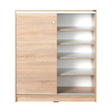 Dulap Pantofi ADR-322-BB-1 Home Collection® Diamond, 2 usi glisante, 5 rafturi, Alb - Natur, 91x105x37 cm - Natur | SKU: ADR-322-SS-1