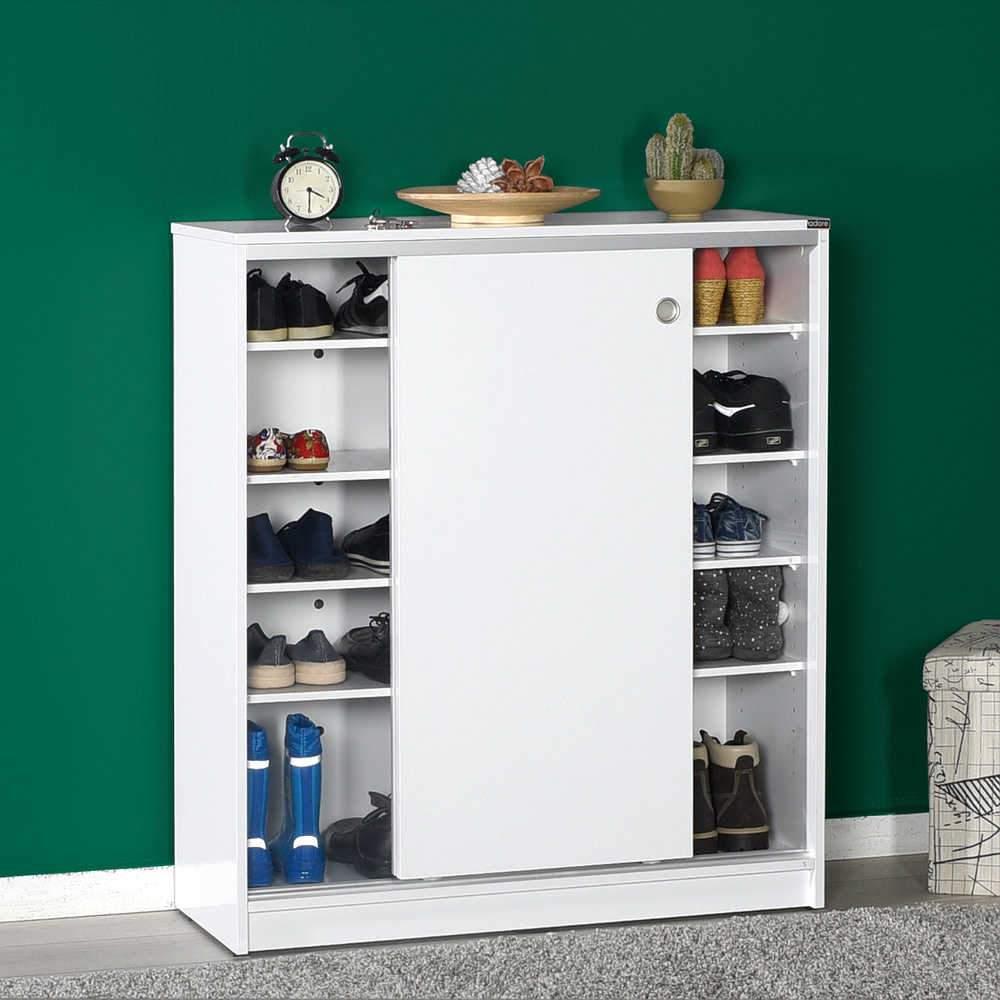 Dulap Pantofi ADR-322-BB-1 Home Collection® Diamond, 2 usi glisante, 5 rafturi, Alb - Natur, 91x105x37 cm - Alb | SKU: ADR-322-BB-1, ADR-322-SS-1
