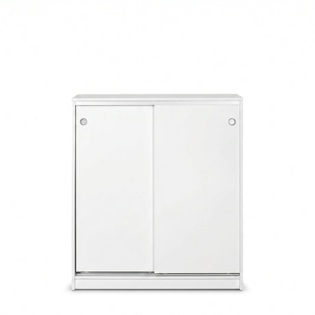 Dulap Pantofi ADR-322-BB-1 Home Collection® Diamond, 2 usi glisante, 5 rafturi, Alb - Natur, 91x105x37 cm