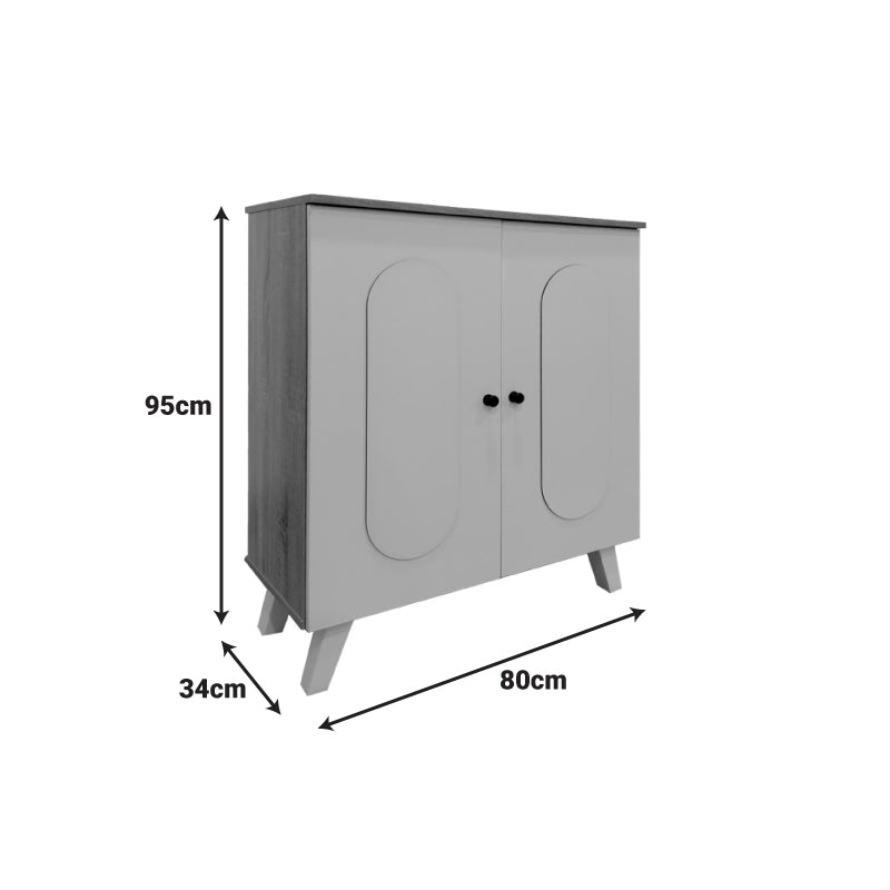 Dulap pantofi Cathi, 80x34x95 cm - Alb