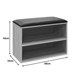 Dulap pantofi cu bancheta Kiana, 60x32x44 cm - Nuc
