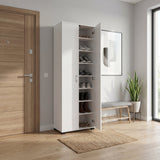 Dulap pantofi cu functie organizare Racka, Lemn, Diverse culori, 58x34x186 cm - Alb