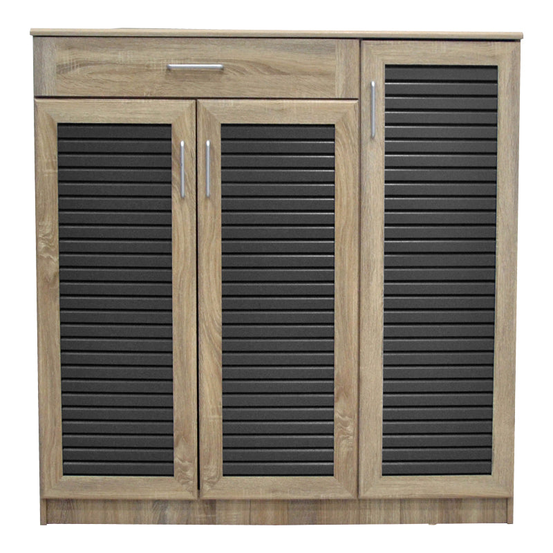Dulap pantofi cu spațiu pentru 30 perechi Sante, Lemn, sonoma-antracit, 120x37x123 cm, perspectiva suplimentara