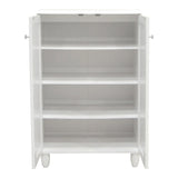 Dulap pantofi pentru 10 perechi, model Santo, Lemn, Alb, 60x34x91 cm