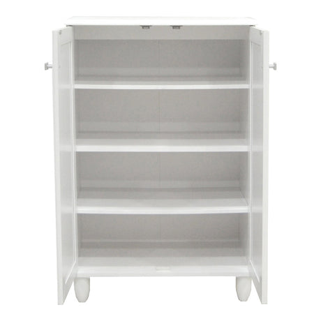 Dulap pantofi pentru 10 perechi, model Santo, Lemn, Alb, 60x34x91 cm