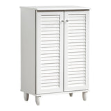 Dulap pantofi pentru 10 perechi, model Santo, Lemn, Alb, 60x34x91 cm