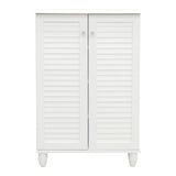 Dulap pantofi pentru 10 perechi, model Santo, Lemn, Alb, 60x34x91 cm