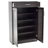 Dulap pantofi MDF Sante, 20 perechi, 80 x 37 x 123 cm - Negru