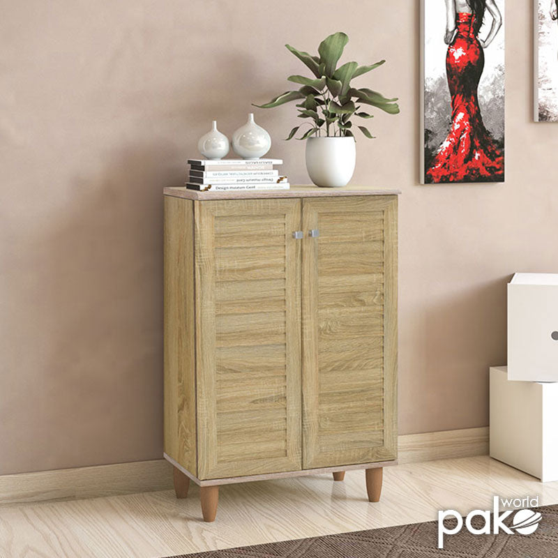 Dulap pantofi Santi, 10 - 12 perechi, Nuc - Stejar, 60x35x92 cm - Dulap pantofi Santi, 10 - 12 perechi, Nuc - Stejar, 60x35x92 cm