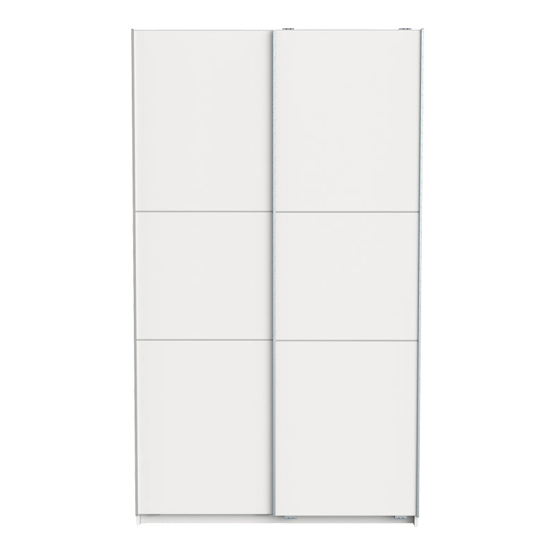 Dulap pentru haine cu uși glisante Kawen, Lemn, Alb, 116x60x203 cm