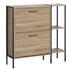 Dulap pentru pantofi pentru 12 perechi Karleva, Stejar cu metal, negru, 88x24x87 cm
