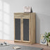 Dulap pentru pantofi Sante cu capacitate 20 perechi, Sonoma/Gri închis, 80x37x123 cm
