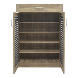 Dulap pentru pantofi Sante cu capacitate 20 perechi, Sonoma/Gri închis, 80x37x123 cm