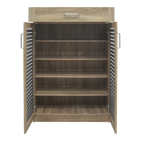 Dulap pentru pantofi Sante cu capacitate 20 perechi, Sonoma/Gri închis, 80x37x123 cm
