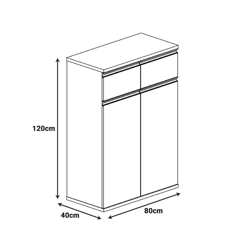 Dulap profesional pentru birou Oscar, Lemn cu nuante, nuc-antracit, 80x40x120 cm, imagine suplimentara