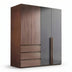 Dulap Sonlen cu 4 usi si 3 sertare, Nuc, 160x52x195 cm