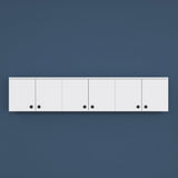 Dulap suspendat 6 usi Svensson, Alb - Nuc Alb, 180x44x38 cm - Alb