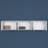 Dulap suspendat 6 usi Svensson, Alb - Nuc Alb, 180x44x38 cm - Alb