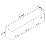 Dulap suspendat 6 usi Svensson, Alb - Nuc Alb, 180x44x38 cm - Alb
