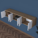 Dulap suspendat 6 usi Svensson, Alb - Nuc Alb, 180x44x38 cm - Nuc Alb