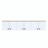 Dulap suspendat 6 usi Svensson, Alb - Nuc Alb, 180x44x38 cm - Nuc Alb