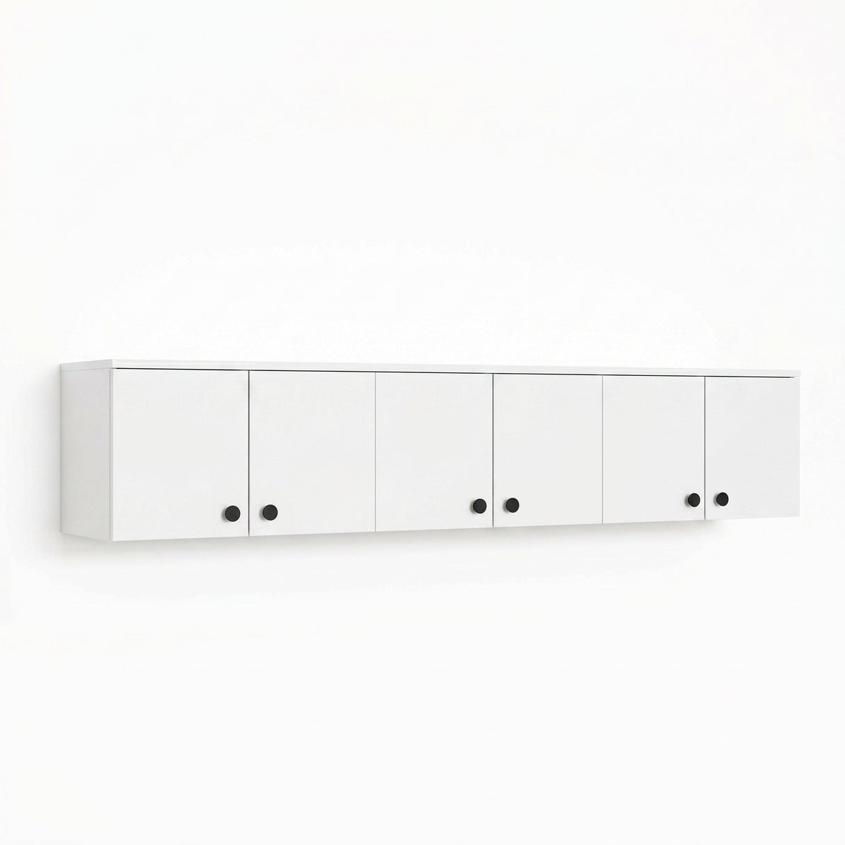 Dulap suspendat 6 usi Svensson, Alb - Nuc Alb, 180x44x38 cm - Alb