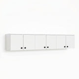 Dulap suspendat 6 usi Svensson, Alb - Nuc Alb, 180x44x38 cm - Alb