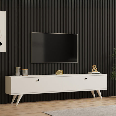 Dulap TV, alb elegant, 160x25x40 cm