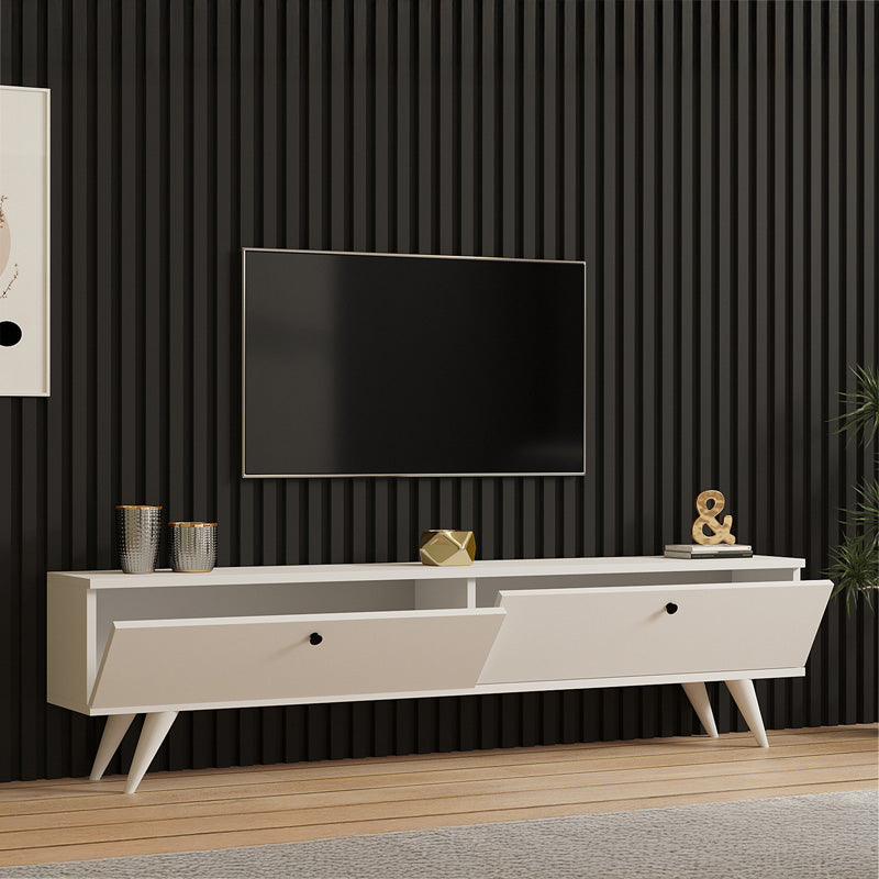 Dulap TV, alb elegant, 160x25x40 cm