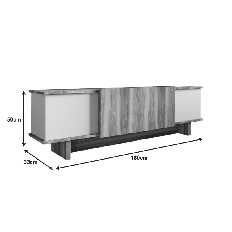 Dulap TV Aramos, crem nuc, 180x33x50 cm