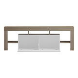 Dulap TV cu funcție de depozitare Liner, Modern, Lemn, Sonoma-Alb, 150x40x50 cm