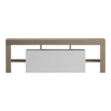 Dulap TV cu funcție de depozitare Liner, Modern, Lemn, Sonoma-Alb, 150x40x50 cm
