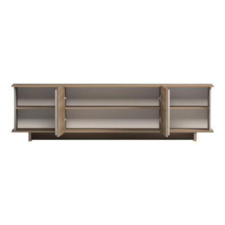Dulap TV cu gri-bej Zafore, Lemn, 180x33x50 cm