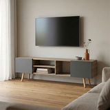 Dulap TV cu rafturi Osclo, Modern, Lemn, Sonoma-Antracit, 160x30x54 cm
