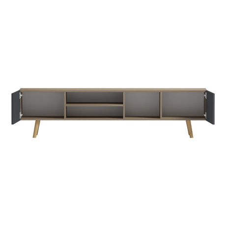Dulap TV cu rafturi Osclo, Modern, Lemn, Sonoma-Antracit, 160x30x54 cm