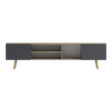 Dulap TV cu rafturi Osclo, Modern, Lemn, Sonoma-Antracit, 160x30x54 cm